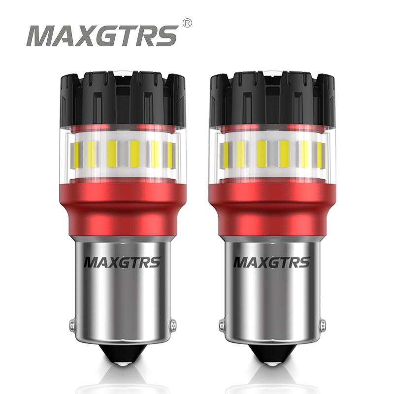 Maxgtrs 2X 1156 P21W BA15S Bóng Đèn LED Canbus 7440 W21W 3157 Đèn Cho Đèn Tín Hiệu Đỗ Xe Ngược DRL 12V