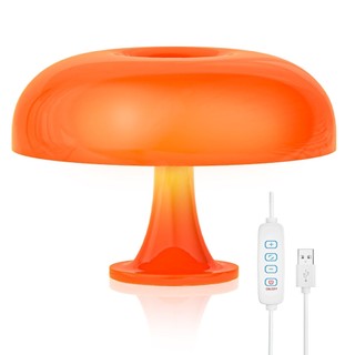 Đèn decor phòng ngủ chill đèn hình nấm màu cam đèn đọc sách đầu giường đèn bàn thẩm mỹ đèn bàn hiện đại