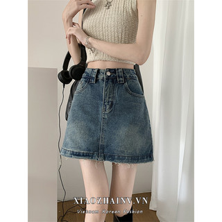 Xiaozhainv Chân Váy Chữ A Lưng Cao Thời Trang Vintage Cho Nữ