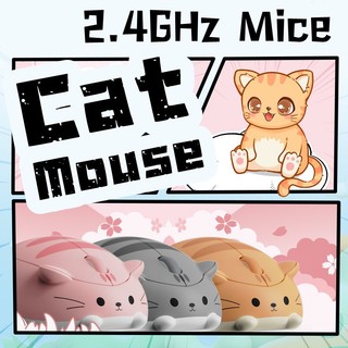 Chuột chủ đề Hamster / Mèo Chuột Không Dây 2.4GHz USB Thu Chuột Chơi Game Công Thái Học DPI Phiên Bản Pin Có Thể Điều Chỉnh Chuột