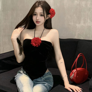 SHIHUIFEI áo yếm croptop áo ống. Thời trang hàn quốc Thoải mái Fashion phong cách may đo WBX2430F90 12Z240321