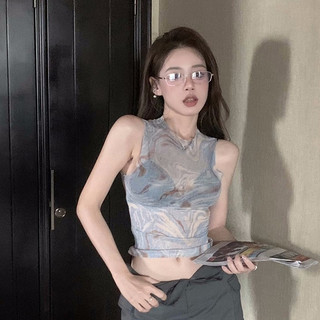 ZUOYINMO áo croptop Áo 2 dây áo ba lỗ Thời trang hàn quốc Thoải mái sang trọng trendy Thông thường WCS2430OL1 13Z240326