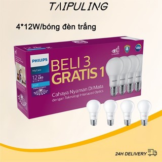 Bóng đèn philips led ecobright 12w 6500k e27 a60 - ánh sáng trắng/ánh sáng vàng bóng đèn 12w siêu sáng tiết kiệm điện, led bulb trụ linh phi chống nước bảo hành đổi mới 6 tháng
