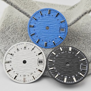 Mặt số gợn nước 28,5mm Không có mặt số đồng hồ cơ phát sáng Phụ kiện đồng hồ DIY cho chuyển động NH34 / NH35