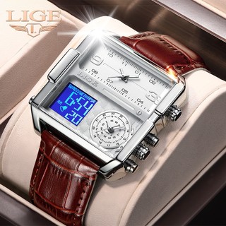 Đồng Hồ Nam LIGE Dây Thép Chống Thấm Nước Thiết Kế Sang Trọng