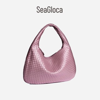 Seagloca Mới Lưỡi Liềm Túi Nữ Tay Dệt Bánh Bao Túi Đeo Vai Thời Trang Túi Nách