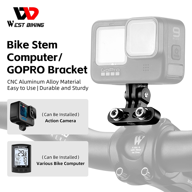 West BIKING Xe Đạp Máy Tính Giá Đỡ Xe Đạp Camera Giá Đỡ GOPRO Giá Đỡ Xe Đạp Đồng Hồ Tốc Độ Gắn Xe Đạ