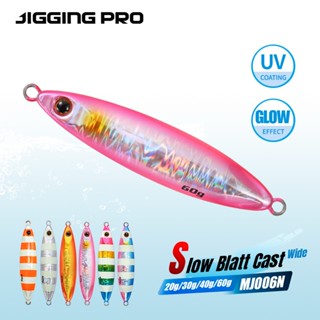 Jiggging PRO 20g 30g 40g 60g Chậm Blatt Đúc Rộng Dài Kim Loại Jig Câu Cá Mồi Bờ Jigging Mồi