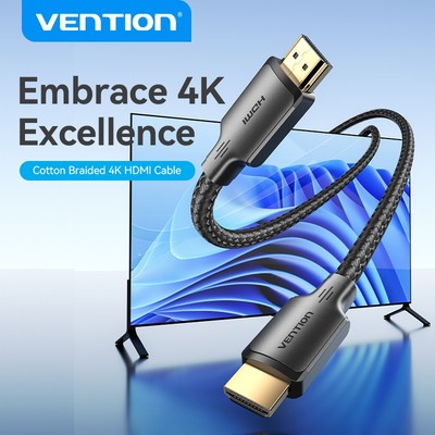 Cáp Vention HDMI 2.0 4K 60Hz HD TV Cotton Lưới Dệt Cáp Tốc Độ Cao Nam Đến Nam Hiệu Ứng 3D Cho Laptop Máy Tính Màn Hình TV Máy Chiếu