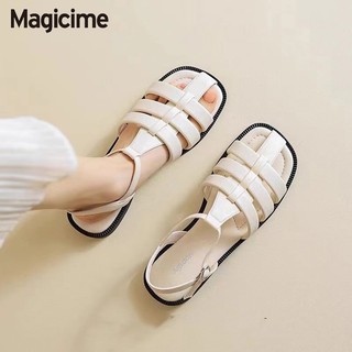 Magicime Giày Sandal La Mã  Flat Phù Hợp Với Nữ 2024 Phong Cách Mới Mùa Hè Nhẹ