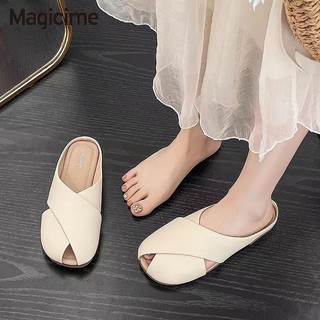 Magicime Baotou Dép Nữ 2024 Phong Cách Mới Mặc Bên Ngoài Influencer Đế Mềm Giá Trị Cao Mùa Hè