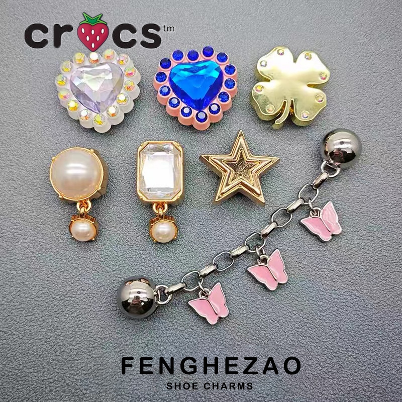 Jibbitz crocs charm hole shoes Hoa crocs jibbitz 24 Mới Kim Loại Cao Cấp Khóa Giày crocs Phụ Kiện Hồ