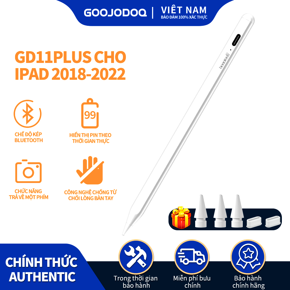 Goojodoq  Bút cảm ứng GD11 Plus thích hợp cho bút cảm ứng ipad ipad 9th gen 8th 7th 6th air 4 5 pro 11 12.9 2019 2020 2021 mini 6