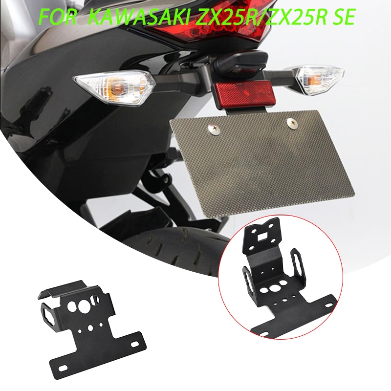 Ledishun Xe Máy Biển Số Giá Đỡ Phía Sau Đuôi Tidy Fender Phụ Kiện Dành Cho Kawasaki ZX4R ZX4RR 2023 + ZX25R ZX25R SE 20-21