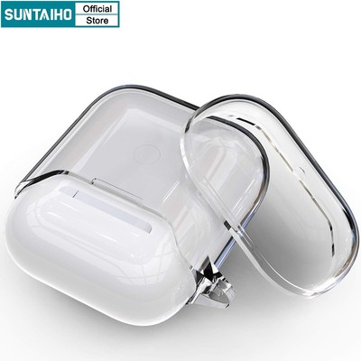 Suntaiho Vỏ bảo vệ tai nghe Bluetooth trong suốt cho Airpods 1 / 2 / 3 / Pro / Pro 2 Vỏ chống sốc mềm TPU