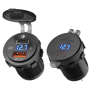 Nhôm sạc nhanh 3.0 và pd dual usb sạc xe hơi ổ cắm 12v / 24v dual usb xe máy ổ cắm điện sạc adapter