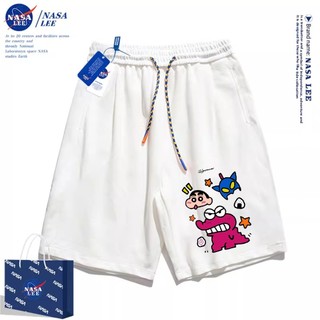 Thương hiệu Nasa Đồng thương hiệu 2024 Quần short dáng rộng Unisex phong cách mới, sử dụng chất liệu Cotton Co giãn dày, thích hợp cho quần short hợp thời trang mùa hè