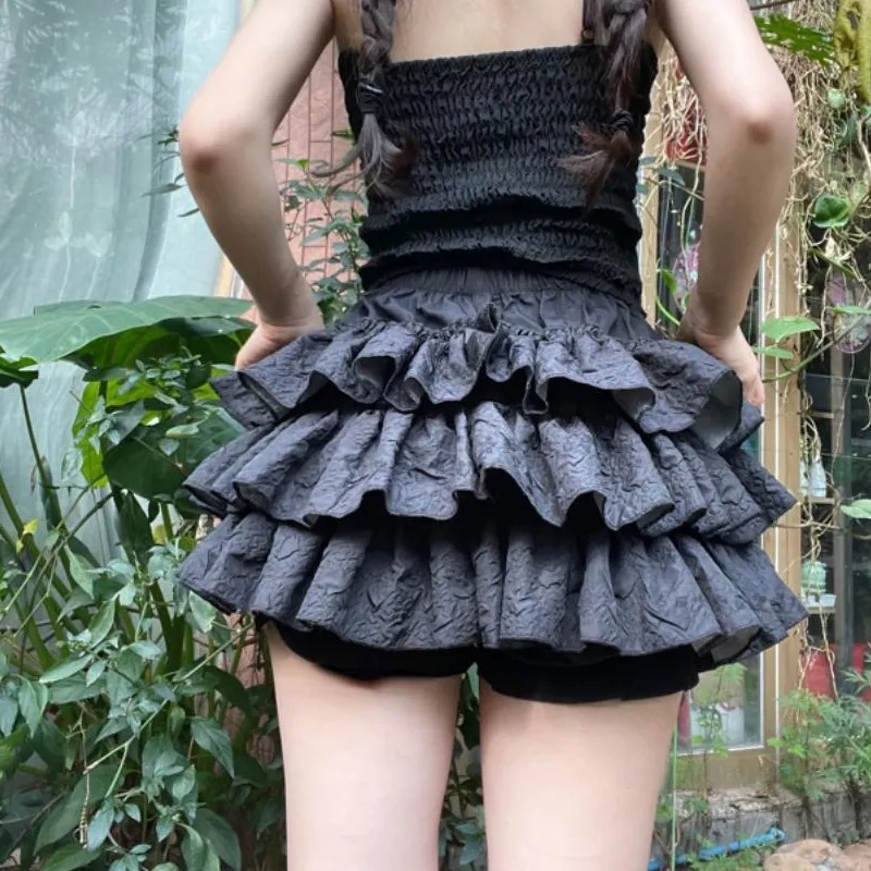 Thêm màu mới ❣️Váy Ren 3 Tầng Có Lót Quần Lưng Thun Chân váy ren tầng xếp ly dáng ngắn lưng cạp chun[váy dáng bí phồng ] | BigBuy360 - bigbuy360.vn