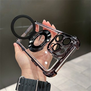 Có Giá Đỡ Từ Tính Tương Thích Cho iPhone 15 14 13 12 11 Pro Max Vỏ Trong Suốt Chống Sốc