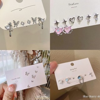 Set 6 Đôi Khuyên Tai Tạo Hình Dễ Thương Cho Nữ
