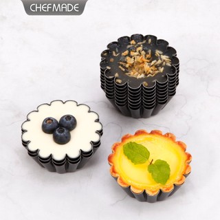 Chefmade Chống Dính 2.5 "Bộ Chảo Tart Đáy Sống Hoa Cúc Đĩa Bánh Chống Dính Tấm Tart Gia Đình Khuôn Nướng Bánh Phim Cứng Thương Mại Tròn Pizza Chảo Nướng WK9977-12