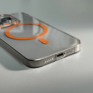 【Transparent Pc hard case/Ultra-thin/Orange】Ốp lưng compatible for iPhone 12 13 14 15 pro max case