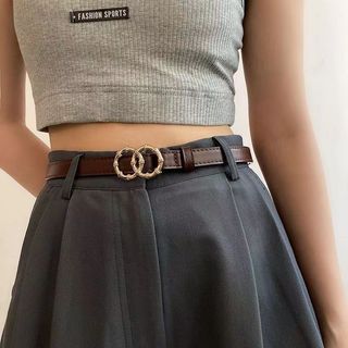 Thắt lưng thời trang nữ màu nâu nâu Hàn Quốc