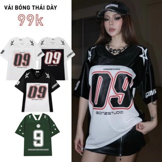 Áo thun nam nữ cổ Tym số. 09 OverSize Loose Form Áo thun bóng rổ Karants Thương hiệu địa phương Áo thun thể thao hỗn hợp bóng rổ