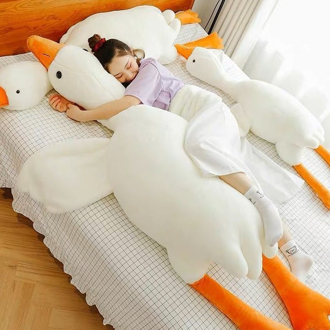 🦢 Gấu Bông Con Vịt🦢 Thú Nhồi Bông  Gấu Bông To Gối Con Vịt Nằm Sấp Cho Bé Má Hồng Trầm đồ Chơi Búp B