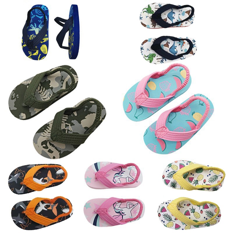 Trẻ Em Flip Flop Light Du Lịch Di Động Cho Bé Flip-On Giày Đi Biển EVA Dép Trẻ Em Dép Lật