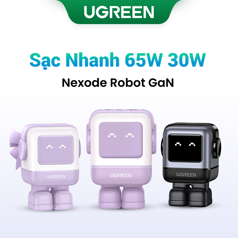 UGREEN Củ sạc nhanh Nexode Robot 30W 65W | Công nghệ GaN Củ Sạc sb c mini Công nghệ PD3.0/QC4.0/PPS Cho iphone 15/14 / 14 pro max / macbook air / ipad pro / ipad mini