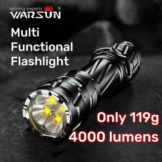 Đèn pin LED WARSUN YOUGAO Đèn pin sạc Đèn pin siêu sáng chống nước có thể phóng to để cắm trại ngoài trời, đi bộ đường dài