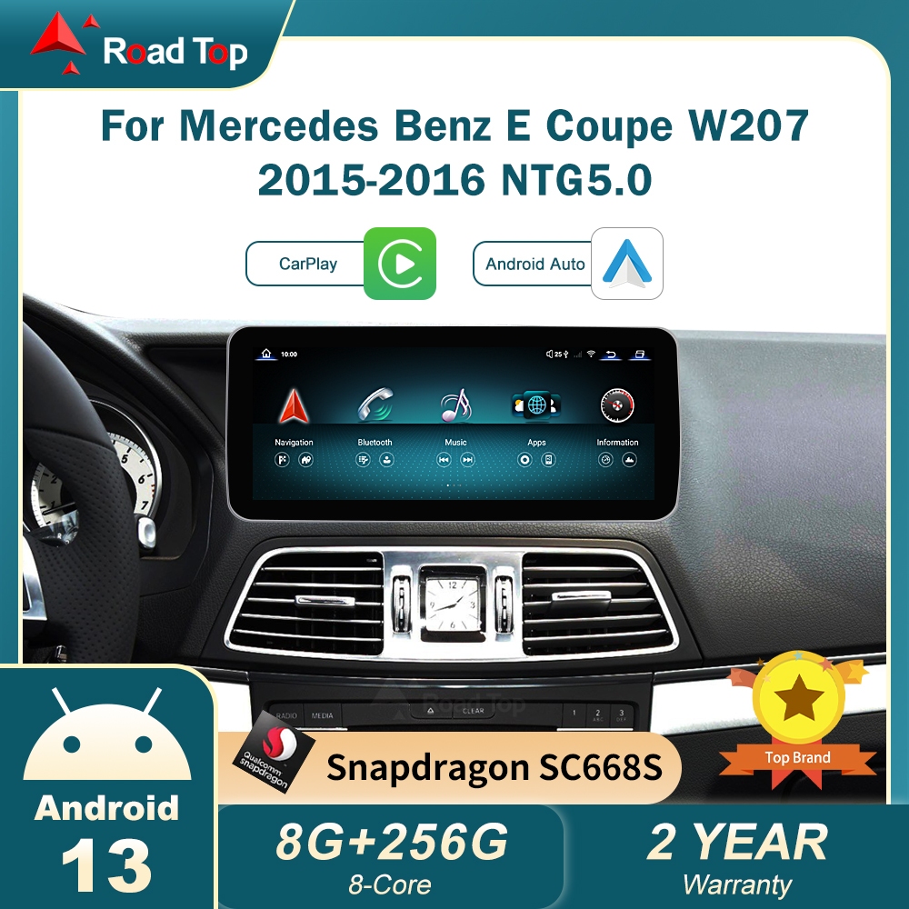 Qualcomm 668 Android 13 Màn Hình Cảm Ứng Cho Xe Mercedes Benz E Coupe W207 2015-2016 NTG 5.0 WIFI Gương Liên Kết USB Điều Hướng Xe Đài Phát Thanh Đa Phương Tiện Máy Nghe Nhạc Carplay Đầu Đơn Vị Màn Hình