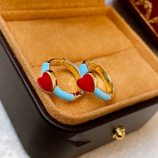 Sweet Oil Dripping Love Heart Earrings New Style Fashion Fresh Temperament Versatile Women