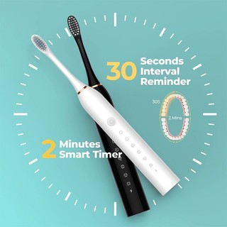 Bàn chải đánh răng điện sonic X3 chính hãng, công nghệ sóng âm chống nước 6 chế độ, miễn phí 4 đầu cọ
