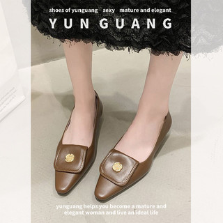 Yunguang Giày đơn nữ màu đen đa năng mới dành cho nữ