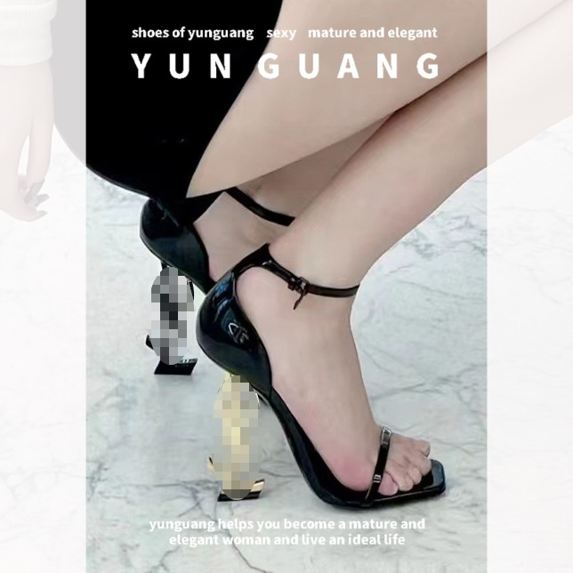Yunguang Dép hở mũi thời trang mới, giày cao gót hình, đồ thời trang, giày nữ, giày châu Âu và Mỹ