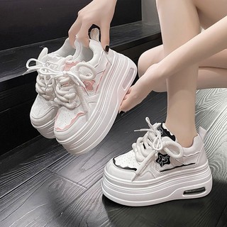 Giày trắng đế dày Bonnie Cathy (6cm).Mềm mại , nhẹ và thoáng khí . Giày thể thao thời trang Hàn Quốc