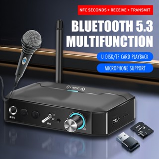 T300 NFC Bộ Thu Bluetooth 5.3 Stereo AUX 3.5mm Jack RCA Cuộc Gọi rảnh tay Mic Bộ Chuyển Đổi Âm Thanh Không Dây TF / USB Cho PC TV