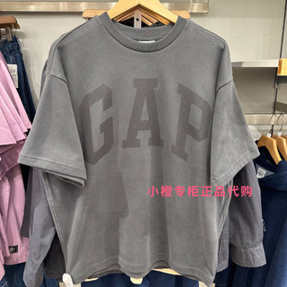 Gap Nam Thời Trang Mới Logo Lớn In Hình Thường Ngày Áo Thun Cotton Nguyên Chất Tay Ngắn