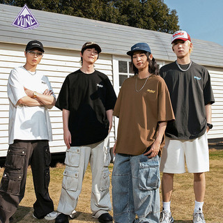 Áo thun nam VUNC xu hướng đường phố Mỹ thời trang hip-hop in hình dáng rộng giản dị phù hợp với cổ tròn ngắn tay cổ tròn cổ điển
