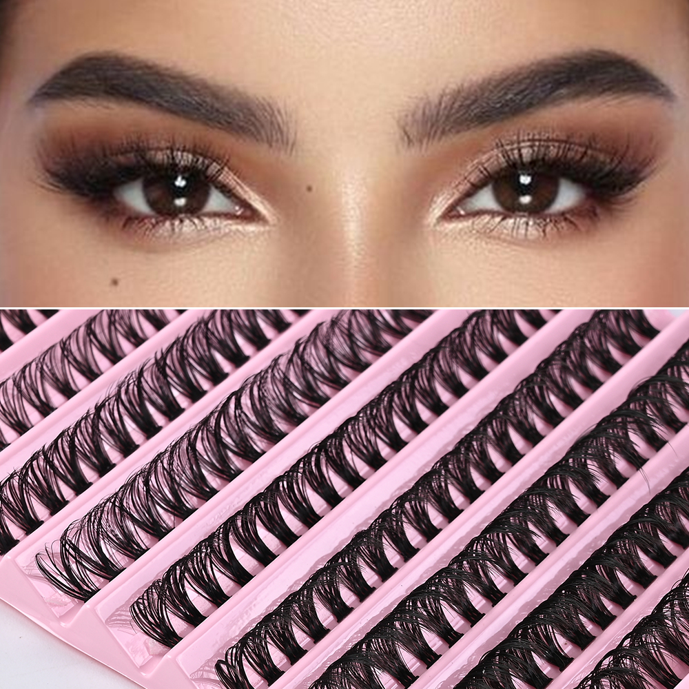 Mi Cá Nhân 8-16mm 200 Chiếc Cụm Mi Nhìn Tự Nhiên Hỗn Hợp Khay DIY Lông Mi Nối Dài Khối Lượng Mi Cụm 