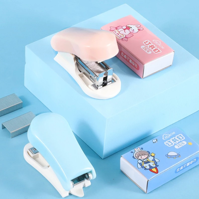 Bấm kim Mini, Bộ kim bấm nhỏ cầm tay, Thích hợp cho trường học và văn phòng