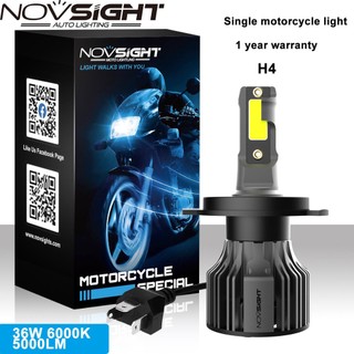  Gói đơn Novsight N39 H4 Mini Design LED Đèn pha xe máy 36W 5000LM 6000K Tương thích với đèn xe nguyên bản 