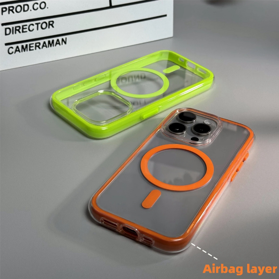 【Better protection/Transparent acrylic hard case/Green】Ốp lưng compatible for iPhone 13 14 15 pro max case