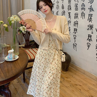 Đầm Sling Hoa Mùa Hè Phong Cách Mới Phong Cách Dài Tính Khí Bên Biển Ngày Lễ Phong Cách Đầm
