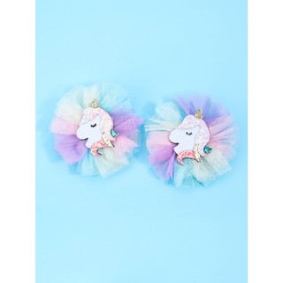 2 Cái / bộ Lưới Cầu Vồng Kẹp Tóc Với Kỳ Lân Phụ Kiện Tóc Kẹp Tóc Bộ Phụ Kiện Tóc Kẹp Tóc Cho Tóc
