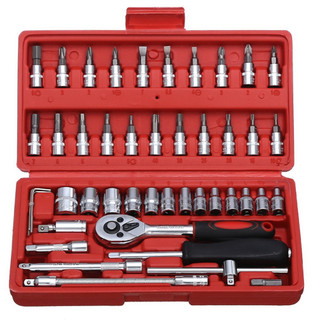 46pcs Ratchet wrench bộ lục giác bộ cờ lê bộ khóa cờ lê đa năng