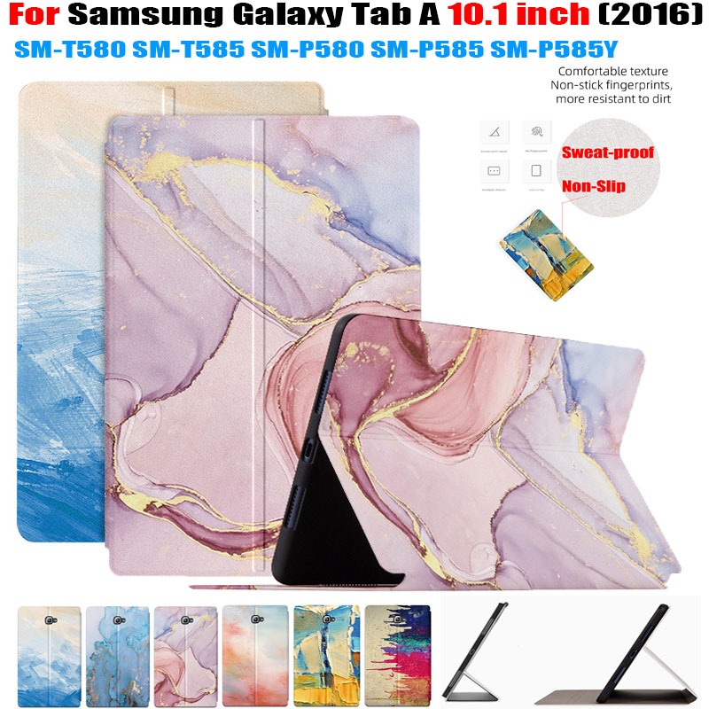 Dành Cho Samsung Galaxy Tab A 10.1 (2016) Bao Da Cao Cấp Đế Lật SM-T580 SM-T585 SM-P580 SM-P585 SM-P