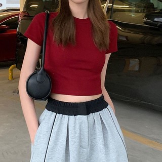 Áo babytee croptop nữ trơn nhiều màu